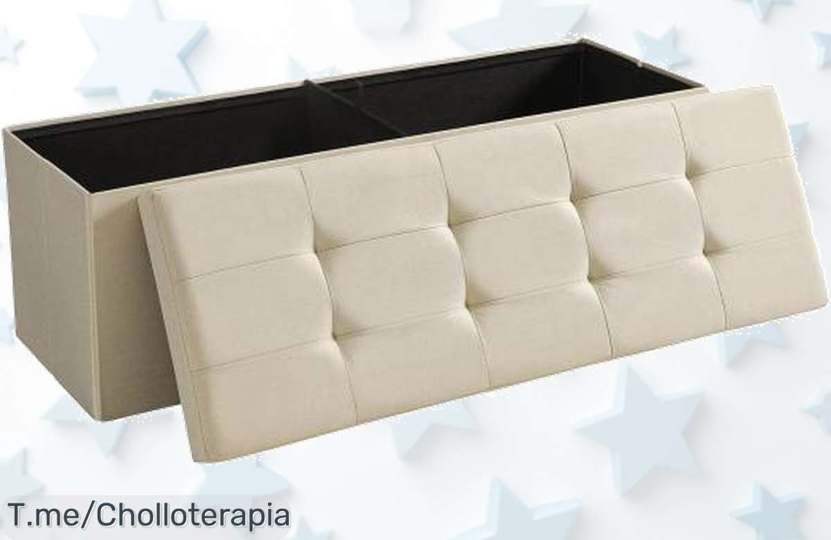 Descubre el puff baúl SONGMICS con súper capacidad y diseño resistente un ofertón de precio loco que no durará compra ya antes que se agote este descuento brutal