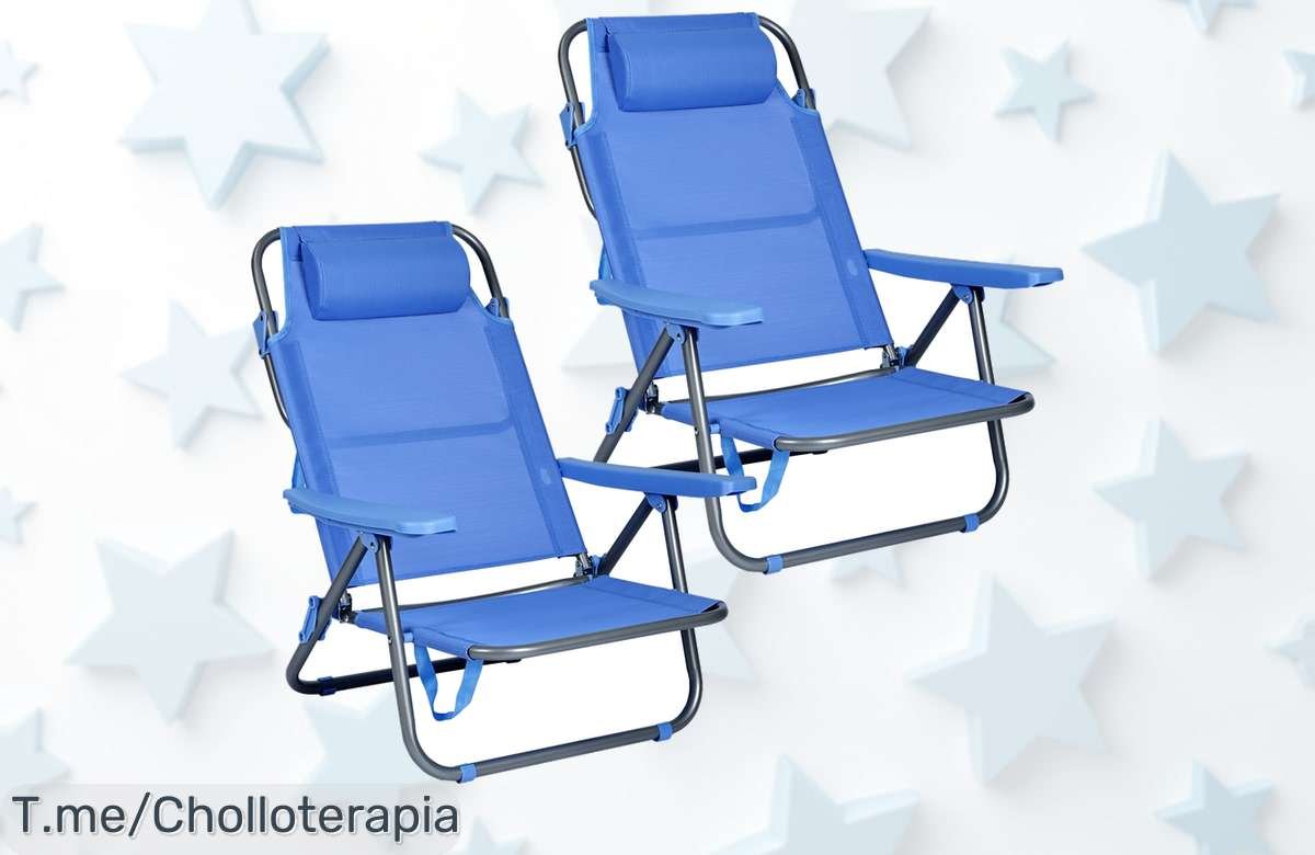Descubre el super chollo de sillas de playa azules: cómodas, plegables y perfectas para tus días al sol. Aprovecha este ofertón único antes que se agoten ¡Compra ya!