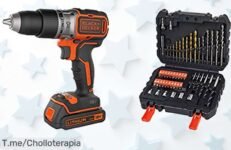 Descubre el taladro Black+Decker potente 18V con batería de larga duración y set titanio 50 brocas es tu precio loco que no volverá corre antes que termine este ofertón