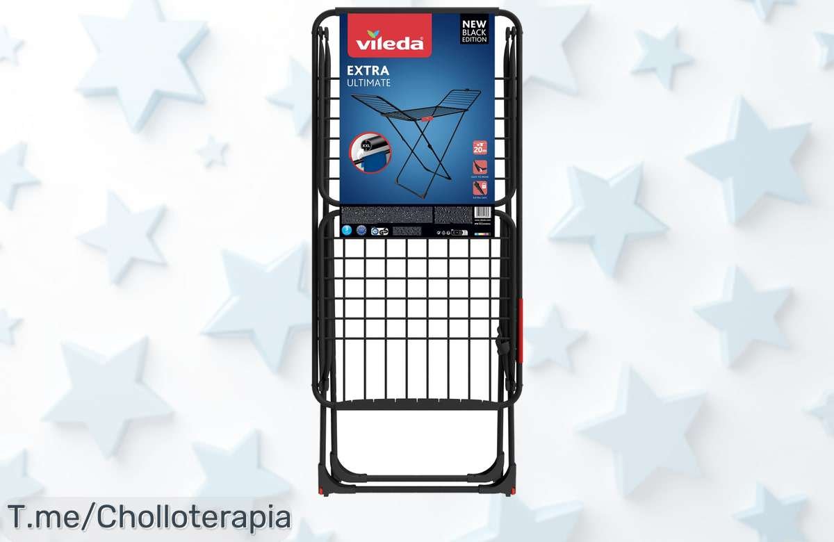 Descubre el tendedero vileda extra ultimate negro con 20m de secado ideal y ruedas para moverlo fácil oferta nunca vista con precio loco corre antes que se agote este ofertón
