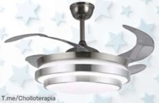 Descubre el ventilador Selene con aspas desplegables y luz LED 36W motor DC silencioso diseño que deslumbra un ofertón nunca visto corre ahora o perderás este súper chollo precio de ganga