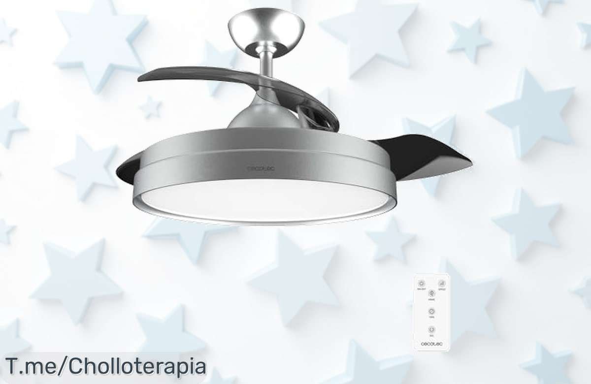 Descubre el ventilador de techo Cecotec con aspas retráctiles y luz 3 tonos un ofertón único precio loco que refresca y ilumina tu hogar aprovecha ya este descuento brutal mínimo garantiza antes que se acabe