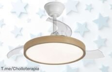 Descubre el ventilador de techo Narvi con palas retráctiles y luces LED regulables un ofertón con motor potente a precio loco corre que es un super chollo limitado
