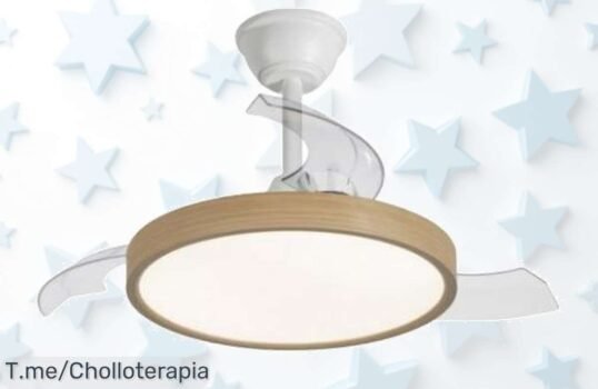 Descubre el ventilador de techo Narvi con palas retráctiles y luces LED regulables un ofertón con motor potente a precio loco corre que es un super chollo limitado