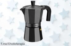 Descubre la cafetera italiana Monix Vitro Noir con mango que no quema y recubrimiento antiadherente un super chollo con descuento brutal ¡ofertón nunca visto corre que vuelan!