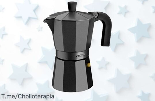 Descubre la cafetera italiana Monix Vitro Noir con mango que no quema y recubrimiento antiadherente un super chollo con descuento brutal ¡ofertón nunca visto corre que vuelan!