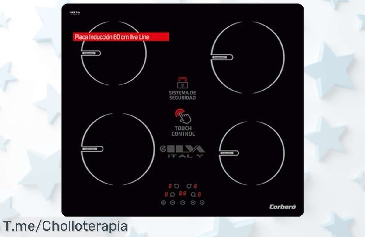 Descubre la encimera inducción Corberó 4 zonas con control touch diseño top disfruta seguridad total y cocina rápido aprovecha precio loco super chollo sólo hoy compra ya antes que se agote
