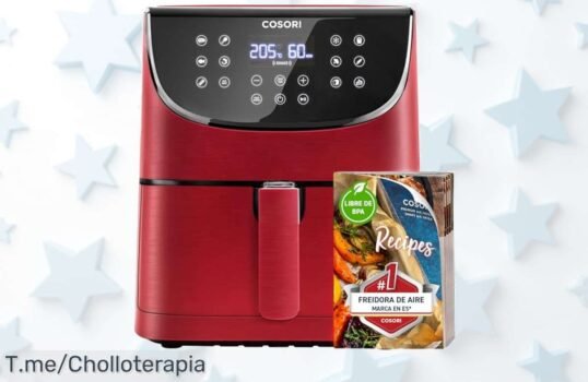 Descubre la freidora Cosori 5,5L con rapid air que cocina rápido y gasta menos energía un super chollo con cesta lavable y modos automáticos ¡ofertón nunca visto precio de ganga compra ya!