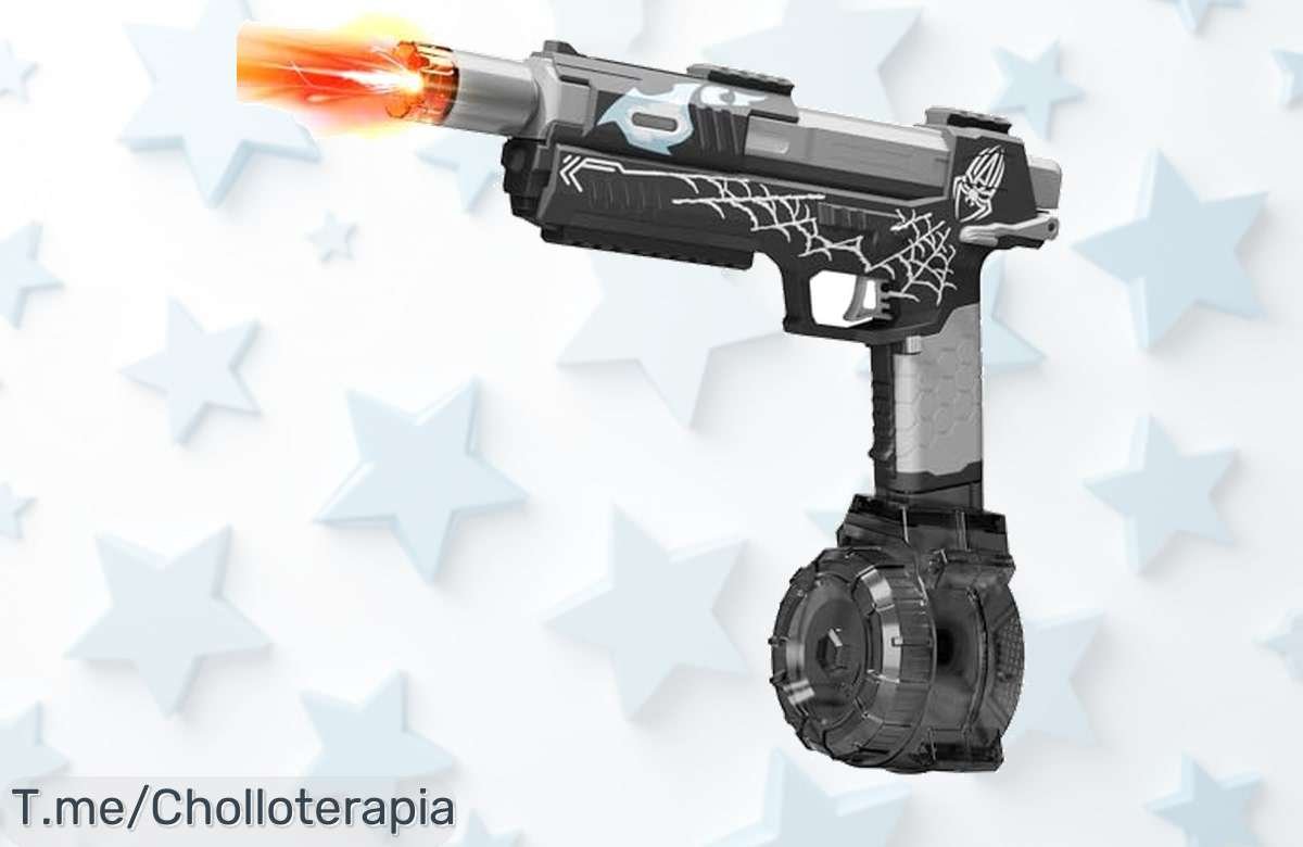 Descubre la pistola de agua eléctrica con luz led y lanzador automático alcance 8 metros un super chollo nunca visto para refrescarte aprovecha este ofertón limita tu compra ya
