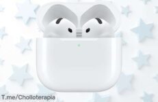 Descubre los Apple AirPods 4 con chip H2 y audio espacial único disfruta hasta 30 horas sin parar resiste agua y sudor aprovecha este ofertón con descuento brutal ¡precio loco solo hoy!