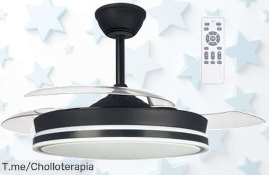 Descubre wonderlamp ventilador LED con aspas plegables y mando, triple luz regulable para un ambiente único precio loco y descuento brutal urgente compra ya este ofertón nunca visto