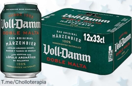 Disfruta vollDamm doble malta con toques cítricos en pack de 12, un súper chollo con descuento brutal que nunca viste corre y aprovecha este precios loco YA