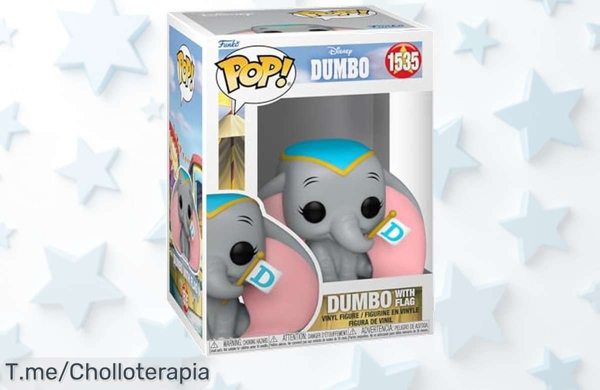 Dumbo con bandera: ¡Mini figura de vinilo a precio loco que hará brillar tu vitrina! No dejes pasar este ofertón, las unidades son limitadas. ¡Compra ya y no te quedes sin el tuyo!