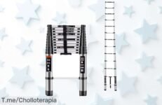 Escalera telescópica súper fuerte hasta 4,4 m con material duradero precio loco y super chollo con descuento brutal oferta única corre antes que se agoten