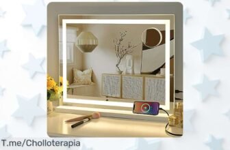 Espejo de tocador con luces y lupa 10x para un maquillaje perfecto precio loco nunca visto carga móvil super chollo oferta limitada ¡compra ya!