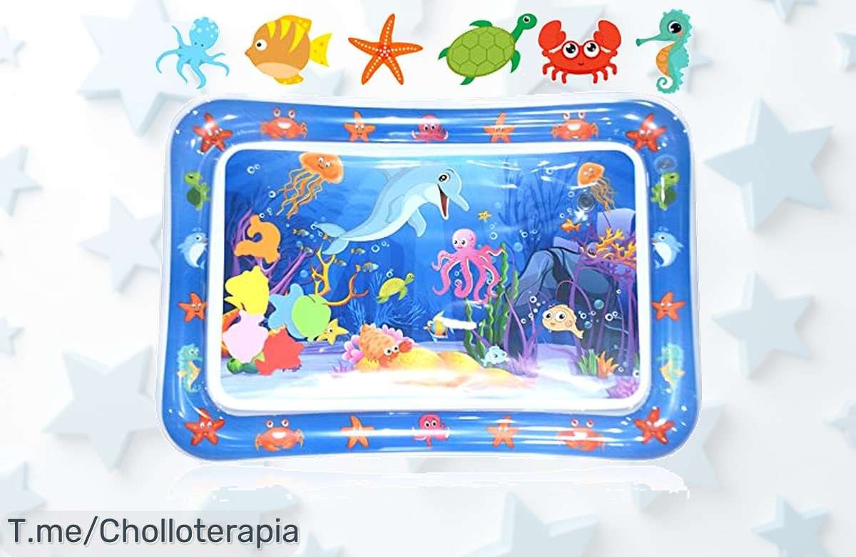 Esterilla de agua para bebé con desarrollo sensorial y músculos fuertes un super chollo con descuento brutal precio loco ¡aprovecha este ofertón nunca visto antes corre ya!