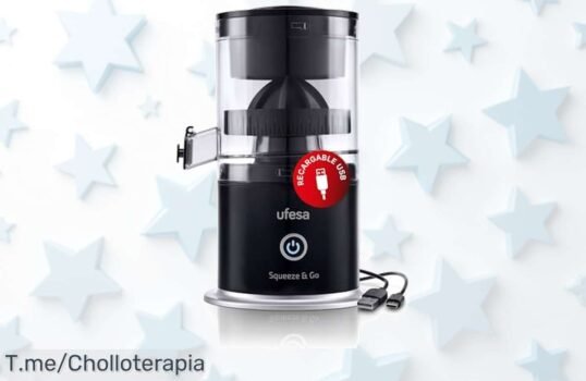 Exprime rápido y sin esfuerzo con Ufesa Squeeze & Go portátil precio loco diseño sin goteos súper chollo descuento brutal oferta nunca vista compra ya que vuela
