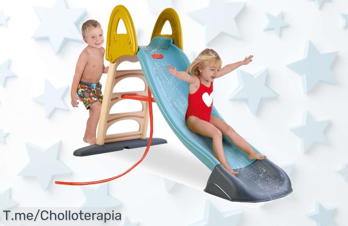 Feber Mega Casual Water Slide con escaleras antideslizantes el ofertón de verano para que tus peques se refresquen sin parar con un descuento brutal ¡precio loco por tiempo limitado corre ya!