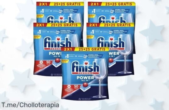 Finish power all in 1 mega pack con hasta 250 pastillas sin fosfatos elimina la grasa más dura en un ofertón con descuento brutal aprovecha antes que se acabe
