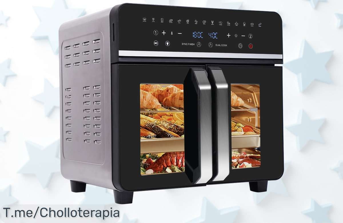 Freidora de aire caliente XXL doble zona con 15 programas y pantalla LED precio loco que cambia tu cocina al instante aprovecha este ofertón único con descuento brutal ¡corre ya!
