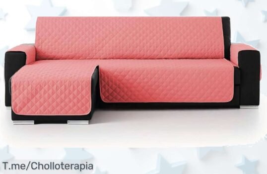 Funda cubre sofá chaise longue reversible antiácaros con diseño rombos a precio loco no dejes pasar este super chollo único y limitado compra ya antes que se acabe