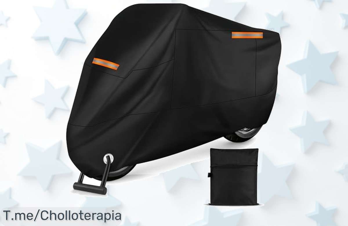 Funda para moto súper resistente con bandas reflectantes que te protegen de noche al mejor precio loco nunca visto aprovecha este ofertón antes que se acabe