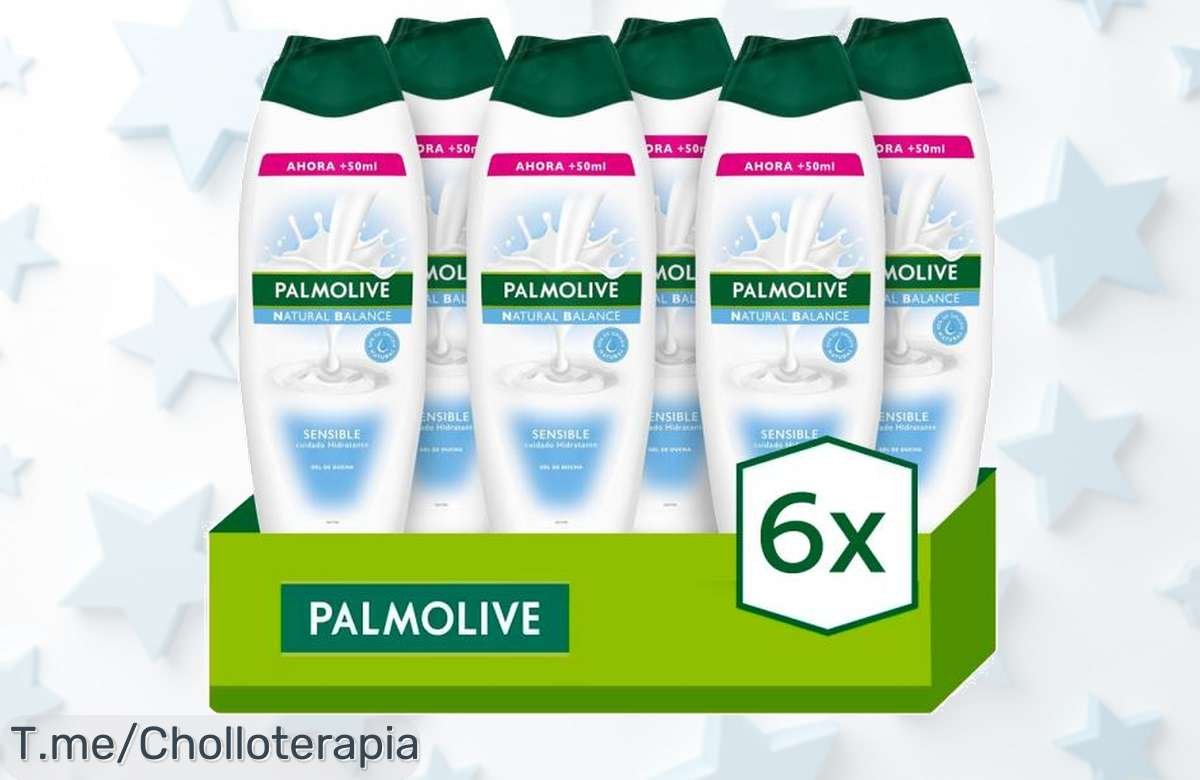 Gel de ducha Palmolive natural balance pack 6 con leche hidratante suavidad y frescura que cuidan tu piel ¡Descuento brutal a precio loco nunca visto corre por este super chollo!