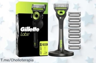 GilletteLabs Neon Night con 8 cuchillas y barra exfoliante a precio loco disfruta un afeitado perfecto que cuida tu piel oferta nunca vista y descuento brutal corre que vuelan los recambios