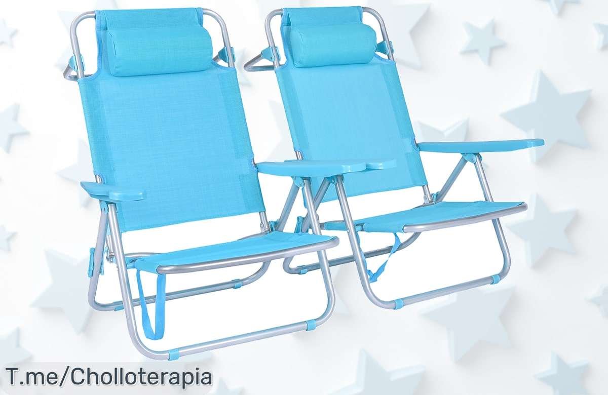 Gran oportunidad: Pack de 2 sillas de playa plegables a precio loco, disfruta el aire libre como nunca con este ofertón que se agota rápido. ¡Compra ahora y no te quedes sin ellas!
