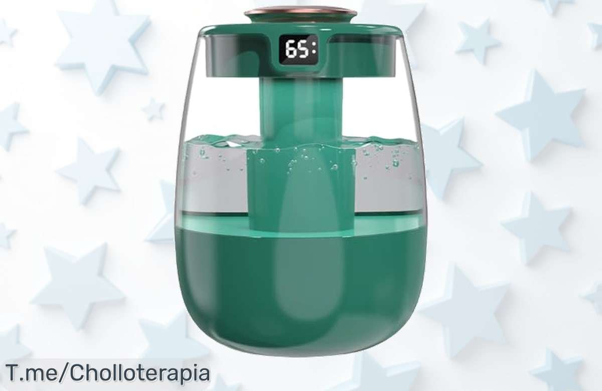 Humidificador silencioso con doble salida y modo nocturno precio de ganga para aire fresco en casa o coche descuento brutal limitado máximo compra ya