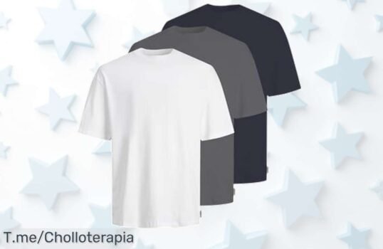 Juego de 3 camisetas JJ Rebel corte holgado súper cool con diseño amplio precio loco nunca visto ¡aprovecha este super chollo antes que se agoten!