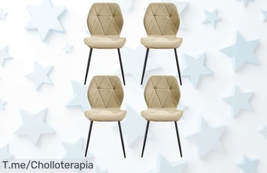 Juego de 4 sillas con respaldo perfecto y tela resistente a precio loco no visto antes disfruta del confort único en tu hogar aprovecha este ofertón limitado ¡corre ya!