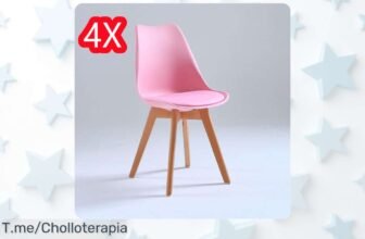 Juego de 4 sillas tulipán cuero sintético y madera estilo nórdico medieval a precio loco para renovar tu espacio ya aprovecha este ofertón con descuento brutal único y limitado