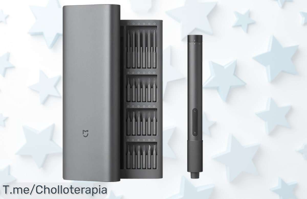 Kit destornillador eléctrico Xiaomi súper preciso con acero S2 y recarga tipo C aprovecha este super chollo con descuento brutal ¡precio de ganga nunca visto corre que vuelan!