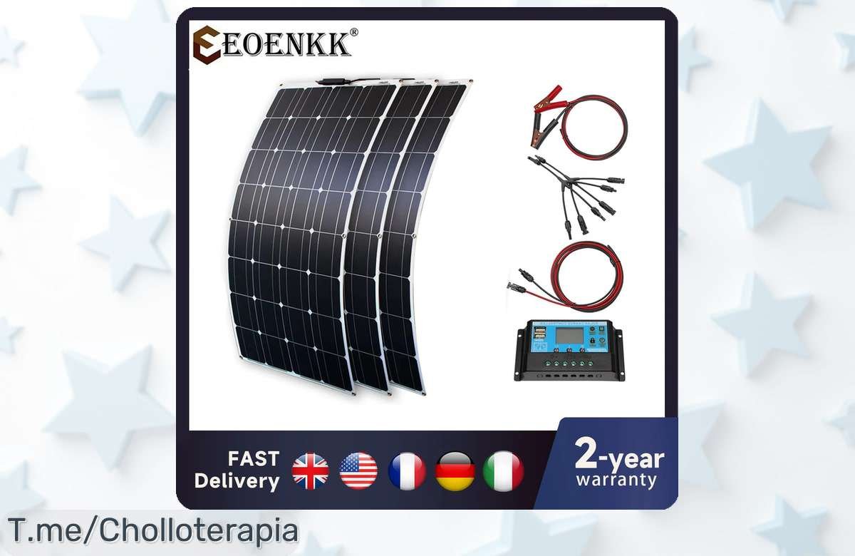 Kit panel solar flexible 100w-300w con cargador potente y eficiente precio de ganga único descuento brutal ofertas limitadas corre ya no te quedes sin el tuyo