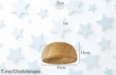 Lámpara colgante de bambú tejida a mano estilo chino con diseño único precio loco solo hoy un super chollo para iluminar y embellecer tu hogar ¡aprovecha ya!