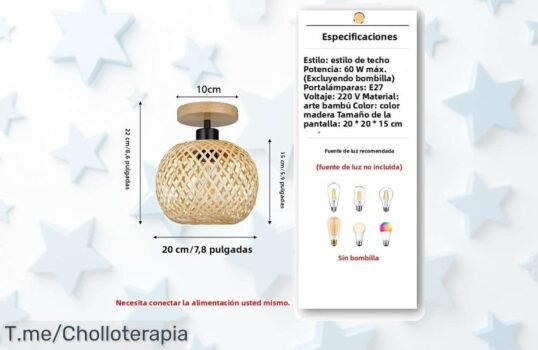 Lámpara colgante de bambú tejida con diseño único y mezcla retro moderna precio loco por tiempo limitado ilumina tu sala estilo encantador corre aprovecha este super chollo ahora