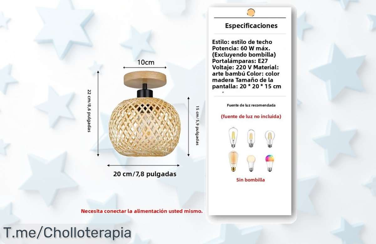 Lámpara colgante de bambú tejida con diseño único y mezcla retro moderna precio loco por tiempo limitado ilumina tu sala estilo encantador corre aprovecha este super chollo ahora