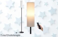 Lámpara de pie led con control remoto con luz ajustable desde cálida a fría oferta brutal precio loco nunca visto aprovecha este super chollo ya antes que desaparezca