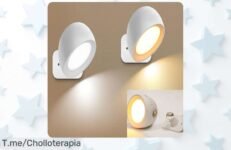 Lámparas LED recargables con control táctil y giro 360° precio loco nunca visto ilumina tu espacio hasta 12 horas descuento brutal oferta limitada compra ya
