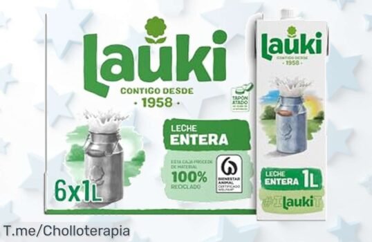 Leche Lauki entera 6 litros con frescura que dura mucho vitaminas y calcio para huesos fuertes precio loco y descuento brutal oferta nunca vista compra ya antes de que se agote