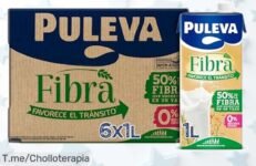 Leche Puleva 6 litros con fibra y baja en grasa precio loco para adiós problemas intestinales super chollo nunca visto corre que vuelan unidades descuento brutal