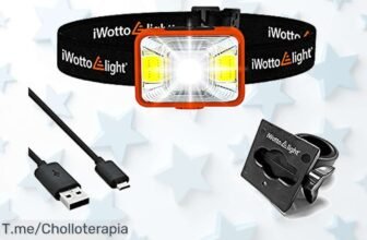 Linterna frontal led iWotto e light super potente con 5 modos y batería usb para alumbrar hasta 100 m precio loco nunca visto corre por este ofertón limitado