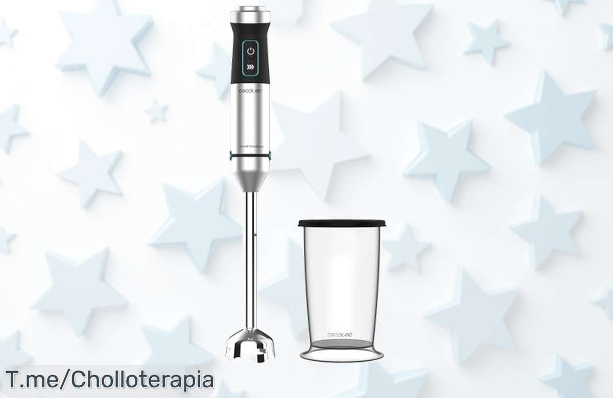 Llévate la Cecotec Batidora Power TitanBlack 1500 XL a un precio loco, tritura lo imposible con su cuchilla de titanio negro. ¡Compra ya antes que se agote esta maravilla!