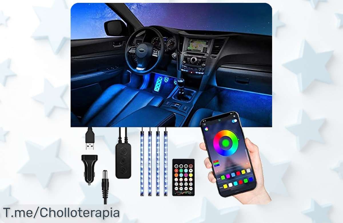 Luces led para coche con 16 millones de colores que bailan con tu música aprovecha este ofertón nunca visto y transforma tu auto ya precio loco limitado actúa rápido