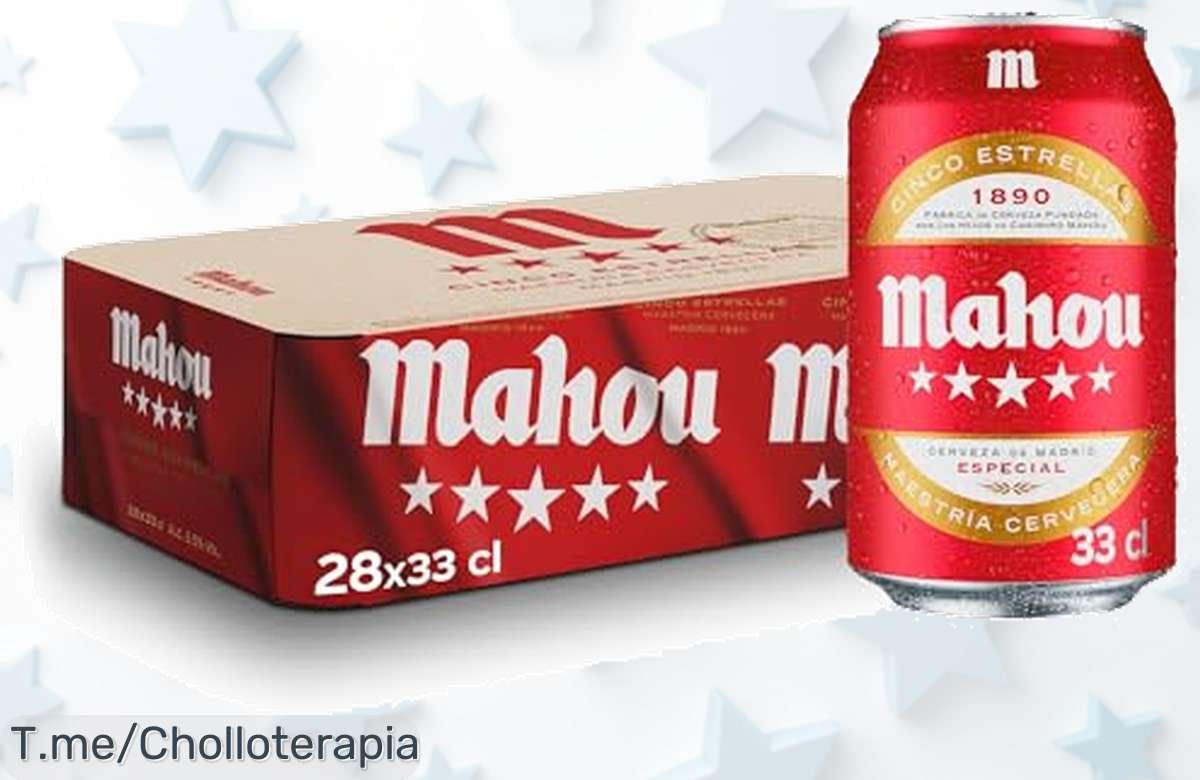 Mahou 5 Estrellas pack de 28 latas con sabor potente y equilibrado nunca visto disfruta ya este super chollo a precio loco antes que se acabe la oferta