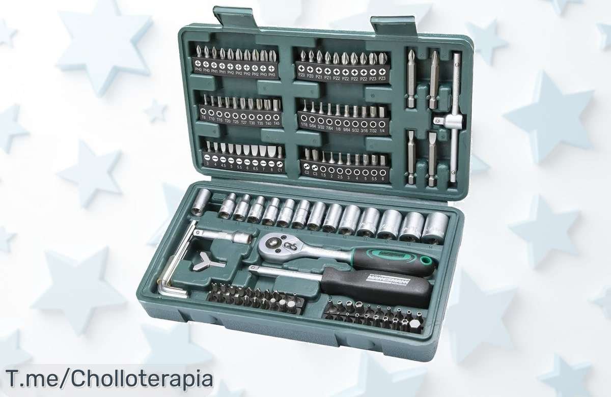 Maletín de herramientas Mannesmann M29166 a precio loco: ¡130 piezas para convertirte en un manitas! No pierdas esta oportunidad única, aprovecha el super chollo ya.
