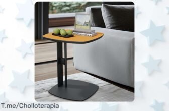 Mesa auxiliar de cuero diseño en C súper estable hasta 30 kg precio loco nunca visto aprovecha este ofertón con descuento brutal fecha limitada ¡compra ya!