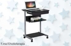 Mesa ordenador Yaheetech con ruedas y cajón espacio extra resistente a un precio loco aprovechar este ofertón único ya antes que se acabe