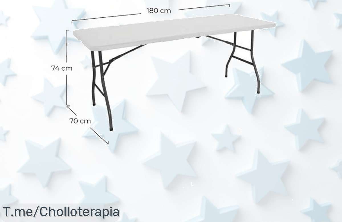 Mesa plegable súper resistente hasta 150 kg con armado rápido y fácil precio loco que no volverás a ver aprovecha este ofertón único antes de que se agote ¡compra ya!